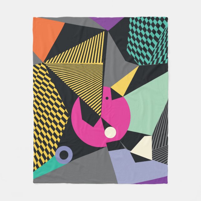 Abstract modern triangles background pattern illus fleece blanket (Front)