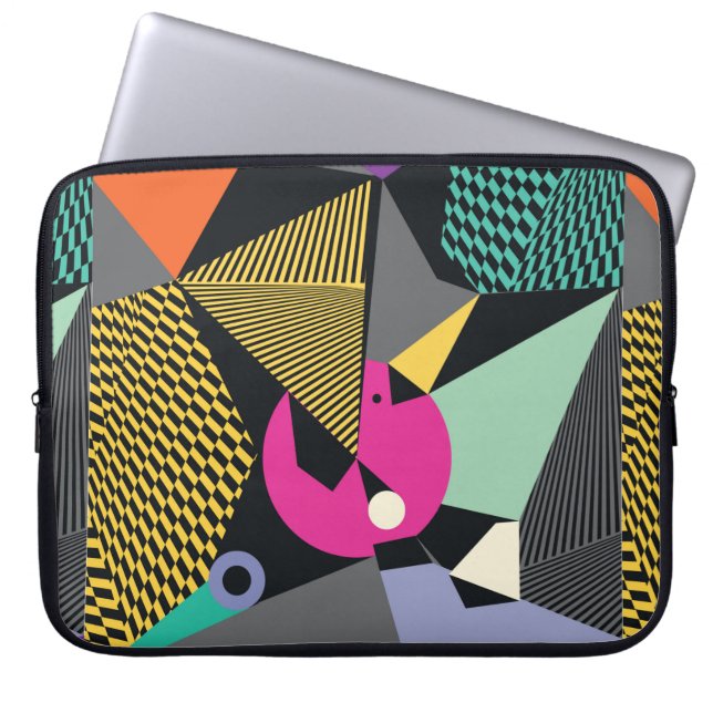 Abstract modern triangles background pattern illus laptop sleeve (Front)