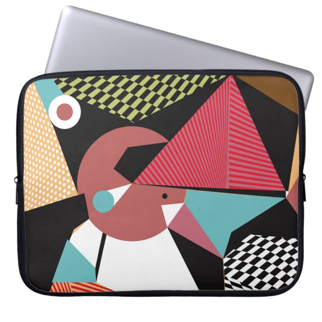 Abstract modern triangles background pattern illus laptop sleeve (Front)