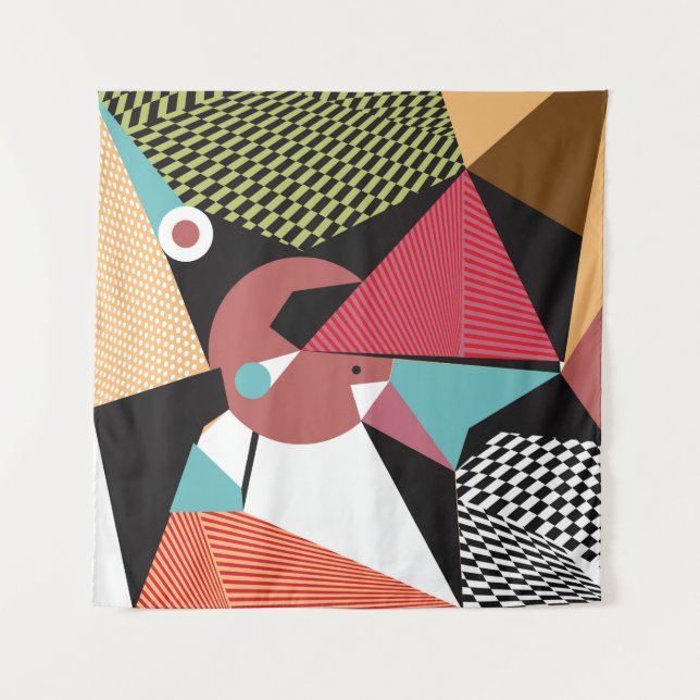 Abstract modern triangles background pattern illus tapestry (Front)