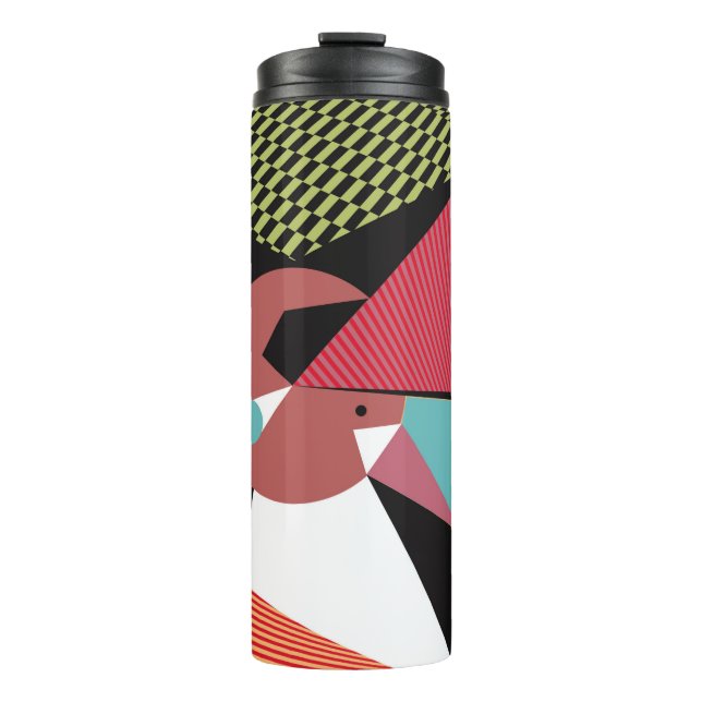 Abstract modern triangles background pattern illus thermal tumbler (Front)