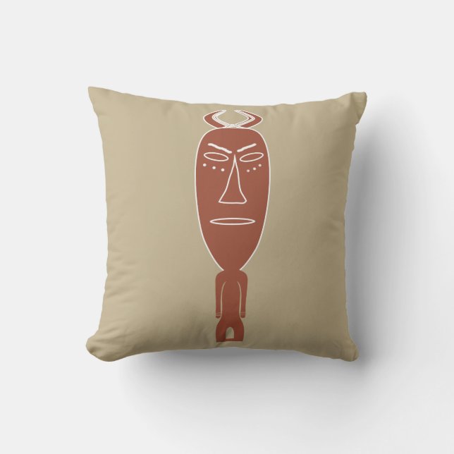 Abstract Modern tribal indigenous face art Cushion (Front)