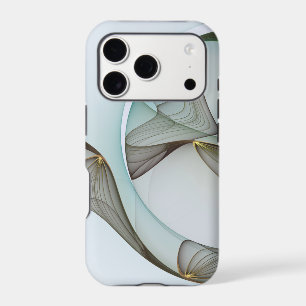 Abstract Modern Turquoise Brown Gold Elegance