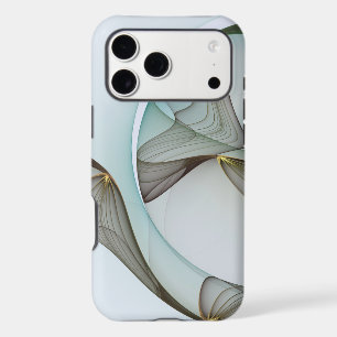 Abstract Modern Turquoise Brown Gold Elegance
