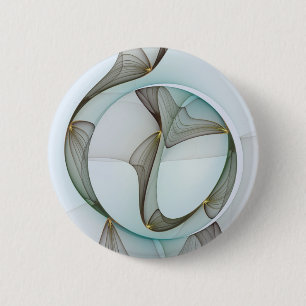 Abstract Modern Turquoise Brown Gold Elegance 6 Cm Round Badge
