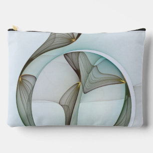 Abstract Modern Turquoise Brown Gold Elegance Accessory Pouch