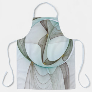 Abstract Modern Turquoise Brown Gold Elegance Apron