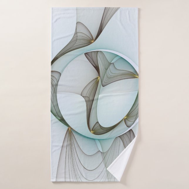 Abstract Modern Turquoise Brown Gold Elegance Bath Towel (Bath Towel)