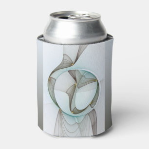 Abstract Modern Turquoise Brown Gold Elegance Can Cooler