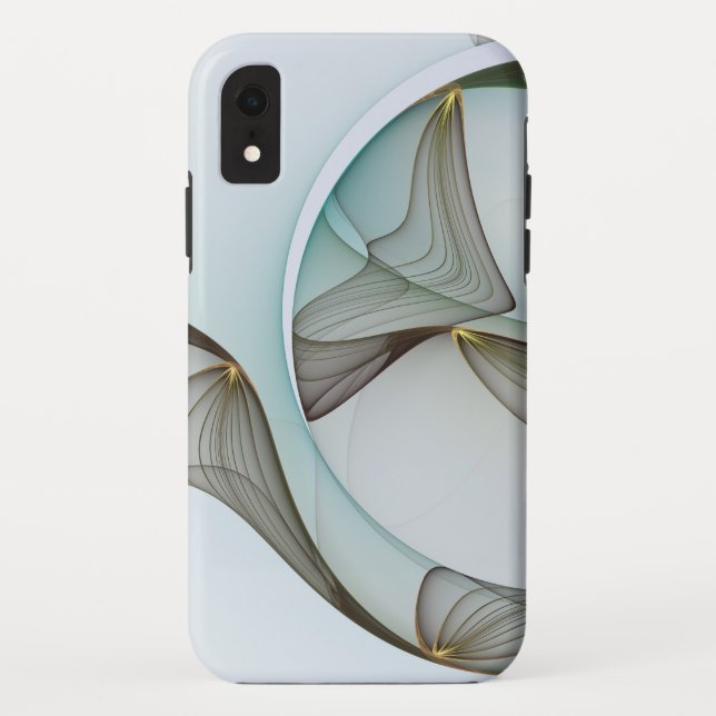 Abstract Modern Turquoise Brown Gold Elegance Case-Mate iPhone Case (Back)