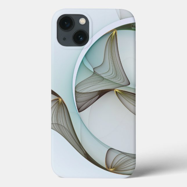 Abstract Modern Turquoise Brown Gold Elegance Case-Mate iPhone Case (Back)