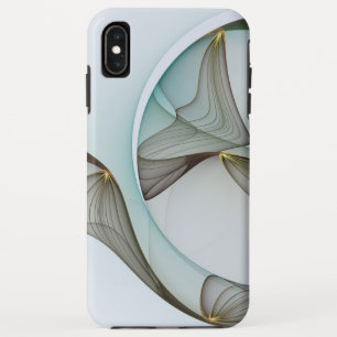 Abstract Modern Turquoise Brown Gold Elegance iPhone XS Max Case