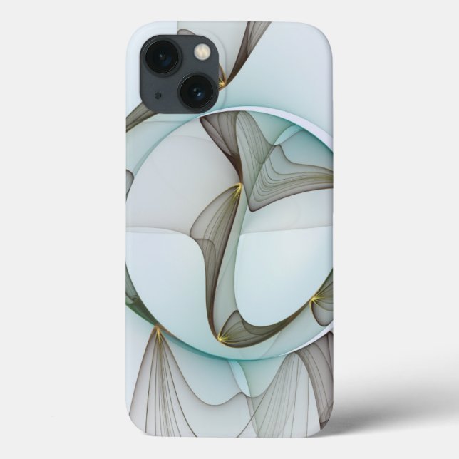 Abstract Modern Turquoise Brown Gold Elegance Case-Mate iPhone Case (Back)