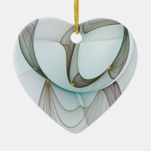 Abstract Modern Turquoise Brown Gold Elegance Ceramic Ornament