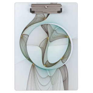 Abstract Modern Turquoise Brown Gold Elegance Clipboard