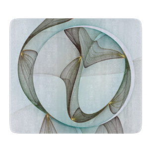 Abstract Modern Turquoise Brown Gold Elegance Cutting Board