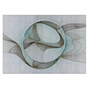Abstract Modern Turquoise Brown Gold Elegance Cutting Board