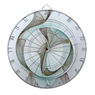 Abstract Modern Turquoise Brown Gold Elegance Dartboard