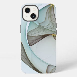 Abstract Modern Turquoise Brown Gold Elegance iPhone Case