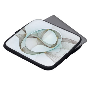 Abstract Modern Turquoise Brown Gold Elegance Laptop Sleeve