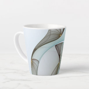 Abstract Modern Turquoise Brown Gold Elegance Latte Mug