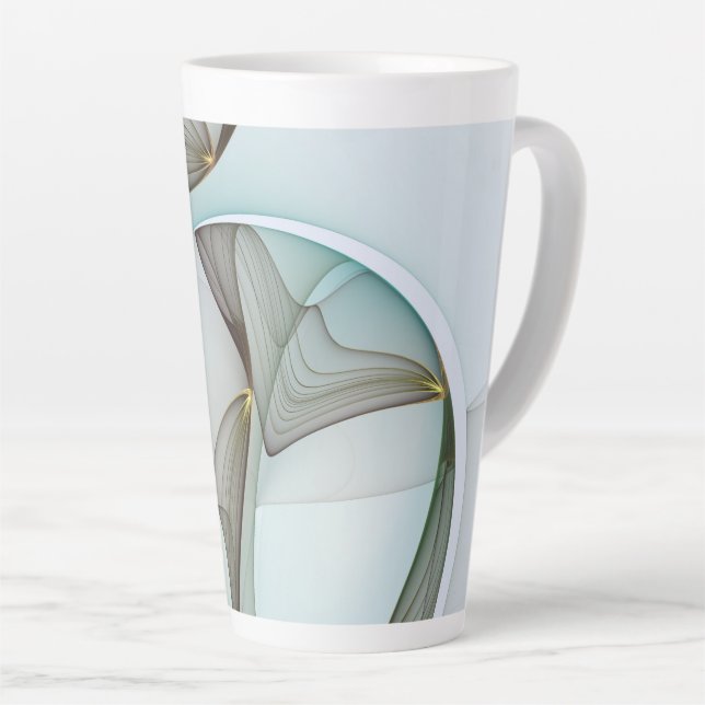 Abstract Modern Turquoise Brown Gold Elegance Latte Mug (Right Angle)