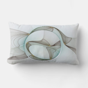 Abstract Modern Turquoise Brown Gold Elegance Lumbar Cushion