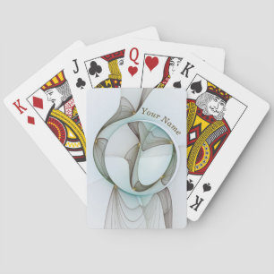 Abstract Modern Turquoise Brown Gold Elegance Name Playing Cards