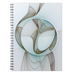 Abstract Modern Turquoise Brown Gold Elegance Notebook