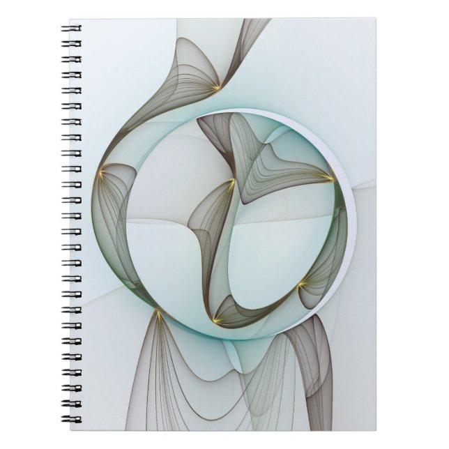 Abstract Modern Turquoise Brown Gold Elegance Notebook (Front)