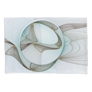 Abstract Modern Turquoise Brown Gold Elegance Pillowcase