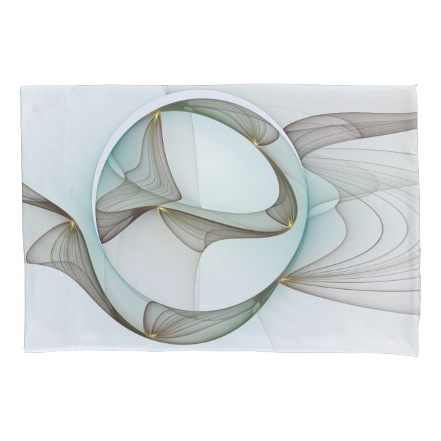 Abstract Modern Turquoise Brown Gold Elegance Pillowcase (Front)