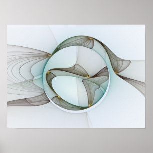 Abstract Modern Turquoise Brown Gold Elegance Poster
