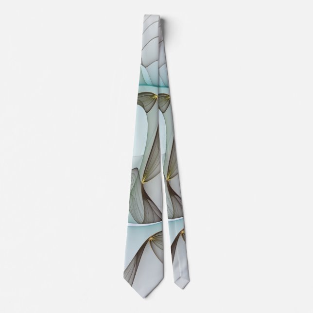 Abstract Modern Turquoise Brown Gold Elegance Tie (Front)