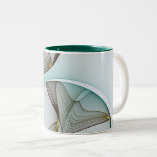 Abstract Modern Turquoise Brown Gold Elegance Two-Tone Coffee Mug