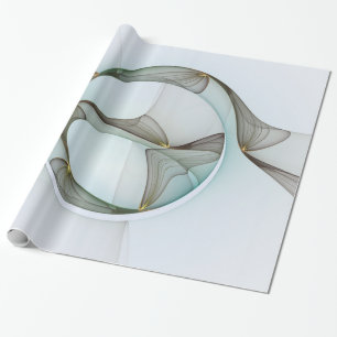 Abstract Modern Turquoise Brown Gold Elegance Wrapping Paper