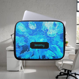 Abstract, modern, turquoise, hawaiian mosaic laptop sleeve