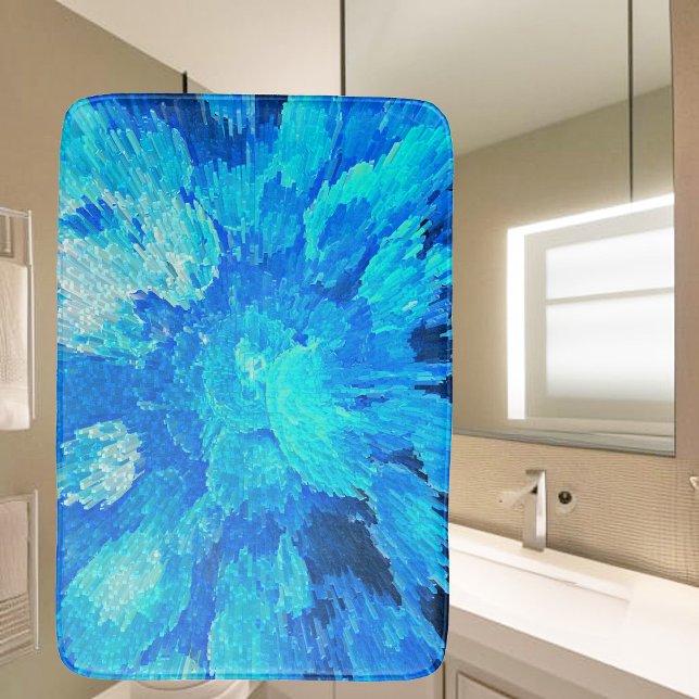 Abstract, modern, turquoise mosaic  bath mat (Creator Uploaded)