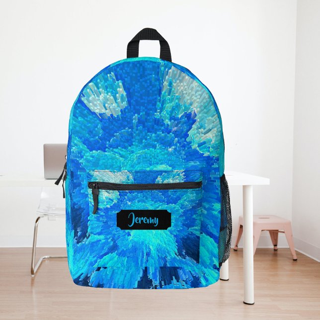Abstract, modern, turquoise mosaic, custom  printed backpack (Creator Uploaded)