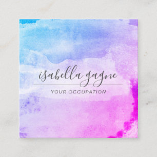 Abstract Modern Watercolor Washes Square Business Card