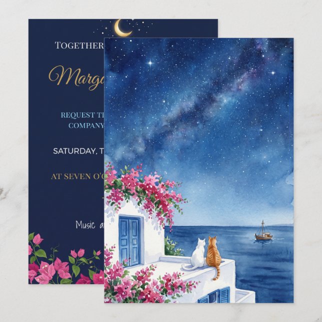 Abstract Modern Wedding  TOGETHER Marg Invitation (Front/Back)