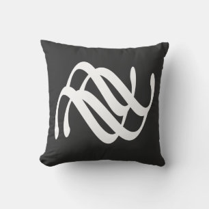 Abstract modern white geometric lines art cushion