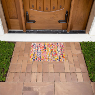 Abstract Modern Wildflower Floral Botanical Garden Doormat