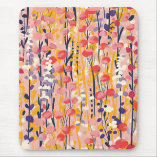 Abstract Modern Wildflower Floral Botanical Garden Mouse Pad
