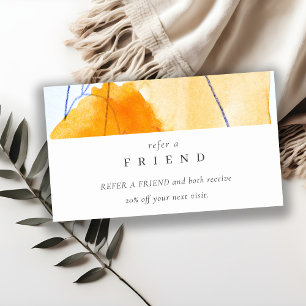 Abstract Modern Yellow Blue Art Refer To Friend Business Card