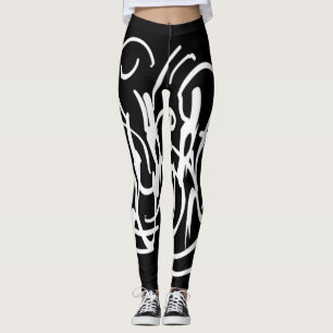 abstract modernist geometric line art leggings
