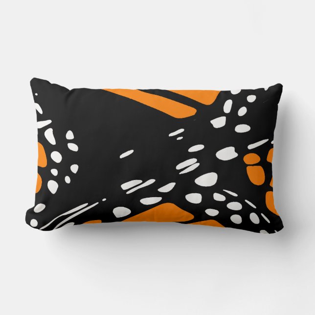 Abstract Monarch Butterfly Design Lumbar Cushion (Front)
