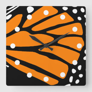 Abstract Monarch Butterfly Design Square Wall Clock