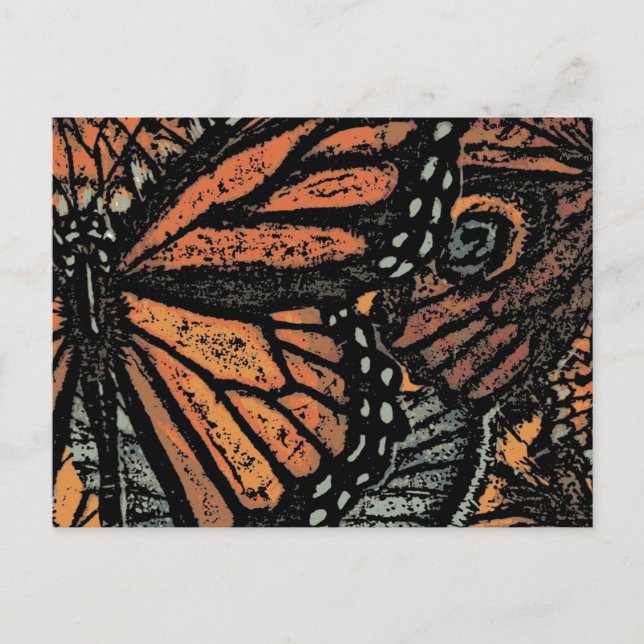 Abstract Monarch Butterfly Postcard (Front)