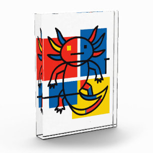Abstract Mondrian Axolotl minimalist neoteny retro Photo Block